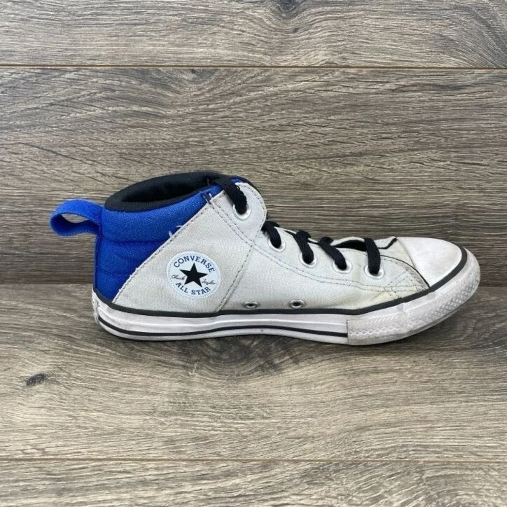 Converse Chuck Taylor All Star Boys Sneakers‎ Shoes Size 2 White Royal Blue